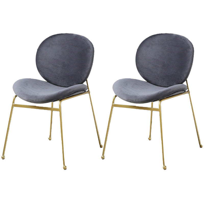 Upholstered Dining Chair Glam Style Side Chair for Dining Room Dark Gray 2 Piece Set Clearhalo 'Dining Chairs' 'Dining Tables & Seating' 'dining_chair' 'furn' 'furn_dining_chair' 'Furniture' 'furniture_dining_chair' 'Kitchen & Dining Furniture' 5053579