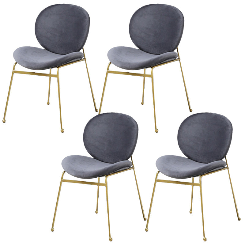 Upholstered Dining Chair Glam Style Side Chair for Dining Room Dark Gray 4 Piece Set Clearhalo 'Dining Chairs' 'Dining Tables & Seating' 'dining_chair' 'furn' 'furn_dining_chair' 'Furniture' 'furniture_dining_chair' 'Kitchen & Dining Furniture' 5053580