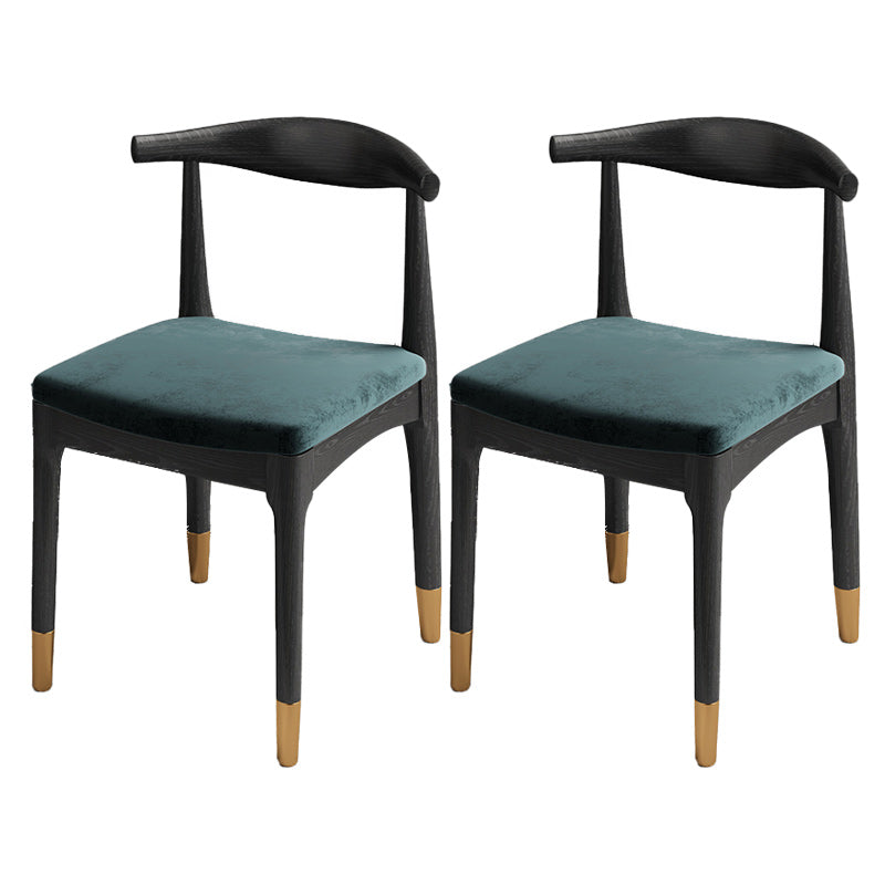 Entryway Dining Chairs Armless Wooden Dining Room Chairs for Kitchen Black-Gold 2 Piece Set Clearhalo 'Dining Chairs' 'Dining Tables & Seating' 'dining_chair' 'furn' 'furn_dining_chair' 'Furniture' 'furniture_dining_chair' 'Kitchen & Dining Furniture' 5053583