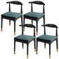 Entryway Dining Chairs Armless Wooden Dining Room Chairs for Kitchen Black-Gold 4 Piece Set Clearhalo 'Dining Chairs' 'Dining Tables & Seating' 'dining_chair' 'furn' 'furn_dining_chair' 'Furniture' 'furniture_dining_chair' 'Kitchen & Dining Furniture' 5053585