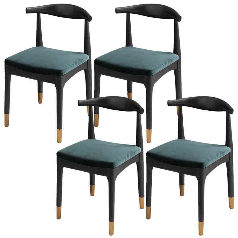 Entryway Dining Chairs Armless Wooden Dining Room Chairs for Kitchen Black-Gold 4 Piece Set Clearhalo 'Dining Chairs' 'Dining Tables & Seating' 'dining_chair' 'furn' 'furn_dining_chair' 'Furniture' 'furniture_dining_chair' 'Kitchen & Dining Furniture' 5053585