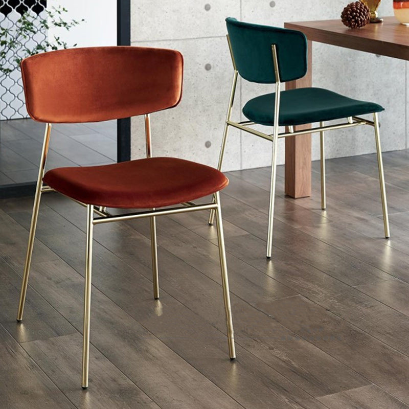 Upholstered Dining Chair Glam Style Open Back Side Chair for Indoor Clearhalo 'Dining Chairs' 'Dining Tables & Seating' 'dining_chair' 'furn' 'furn_dining_chair' 'Furniture' 'furniture_dining_chair' 'Kitchen & Dining Furniture' 5053608