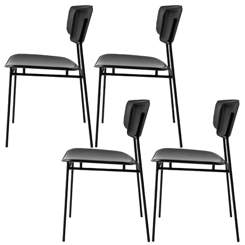 Upholstered Dining Chair Glam Style Open Back Side Chair for Indoor Black 4 Piece Set Clearhalo 'Dining Chairs' 'Dining Tables & Seating' 'dining_chair' 'furn' 'furn_dining_chair' 'Furniture' 'furniture_dining_chair' 'Kitchen & Dining Furniture' 5053610