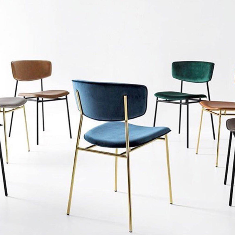 Upholstered Dining Chair Glam Style Open Back Side Chair for Indoor Clearhalo 'Dining Chairs' 'Dining Tables & Seating' 'dining_chair' 'furn' 'furn_dining_chair' 'Furniture' 'furniture_dining_chair' 'Kitchen & Dining Furniture' 5053611