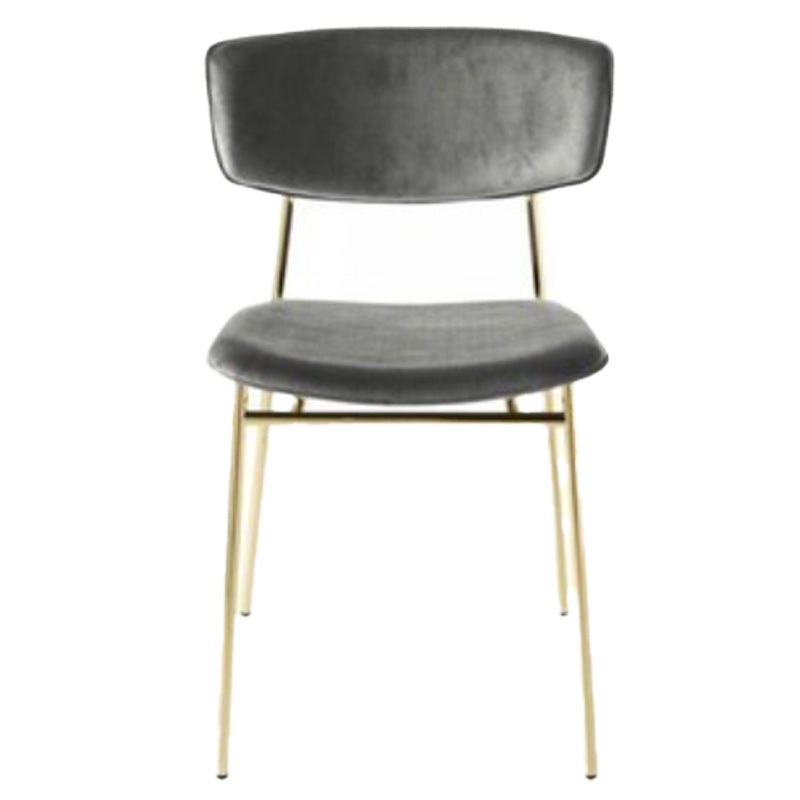 Upholstered Dining Chair Glam Style Open Back Side Chair for Indoor Grey 1 Piece Clearhalo 'Dining Chairs' 'Dining Tables & Seating' 'dining_chair' 'furn' 'furn_dining_chair' 'Furniture' 'furniture_dining_chair' 'Kitchen & Dining Furniture' 5053612