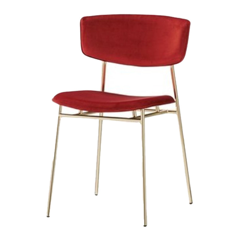 Upholstered Dining Chair Glam Style Open Back Side Chair for Indoor Red 1 Piece Clearhalo 'Dining Chairs' 'Dining Tables & Seating' 'dining_chair' 'furn' 'furn_dining_chair' 'Furniture' 'furniture_dining_chair' 'Kitchen & Dining Furniture' 5053617