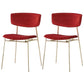 Upholstered Dining Chair Glam Style Open Back Side Chair for Indoor Red 2 Piece Set Clearhalo 'Dining Chairs' 'Dining Tables & Seating' 'dining_chair' 'furn' 'furn_dining_chair' 'Furniture' 'furniture_dining_chair' 'Kitchen & Dining Furniture' 5053620