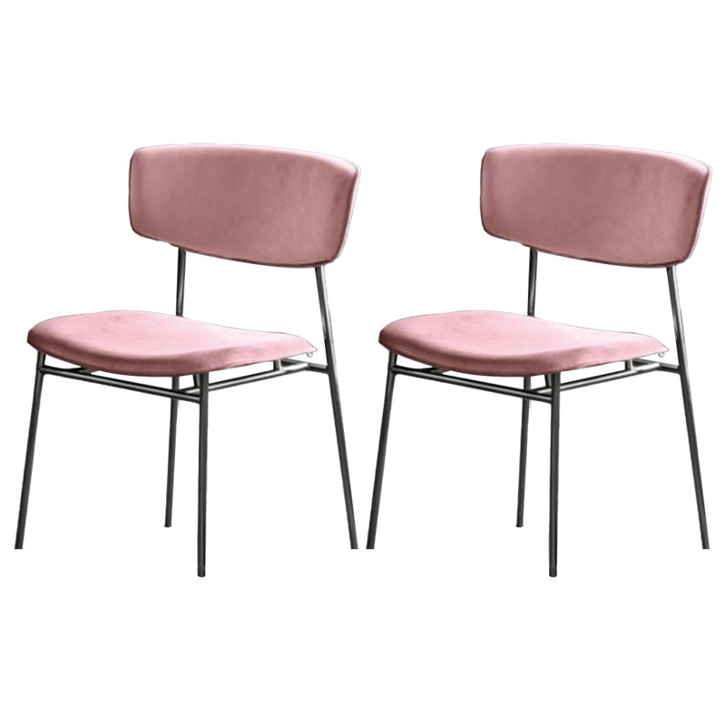 Upholstered Dining Chair Glam Style Open Back Side Chair for Indoor Pink 2 Piece Set Clearhalo 'Dining Chairs' 'Dining Tables & Seating' 'dining_chair' 'furn' 'furn_dining_chair' 'Furniture' 'furniture_dining_chair' 'Kitchen & Dining Furniture' 5053625