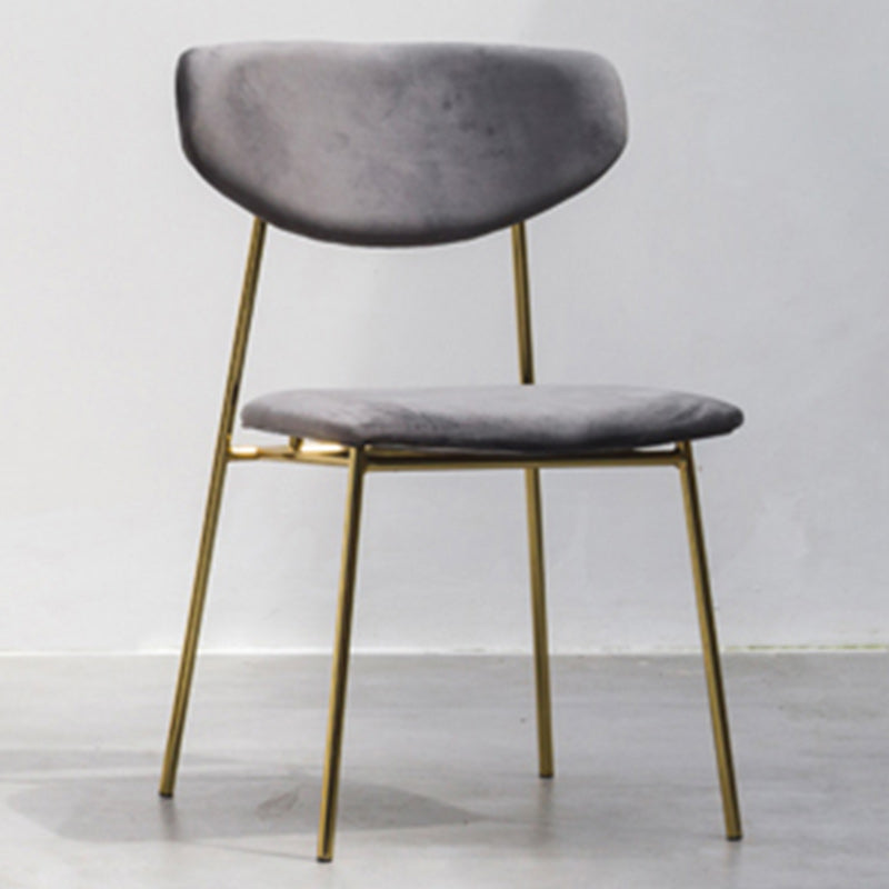 Upholstered Dining Chair Glam Style Open Back Side Chair for Indoor Clearhalo 'Dining Chairs' 'Dining Tables & Seating' 'dining_chair' 'furn' 'furn_dining_chair' 'Furniture' 'furniture_dining_chair' 'Kitchen & Dining Furniture' 5053633