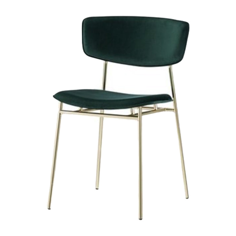 Upholstered Dining Chair Glam Style Open Back Side Chair for Indoor Green 1 Piece Clearhalo 'Dining Chairs' 'Dining Tables & Seating' 'dining_chair' 'furn' 'furn_dining_chair' 'Furniture' 'furniture_dining_chair' 'Kitchen & Dining Furniture' 5053638