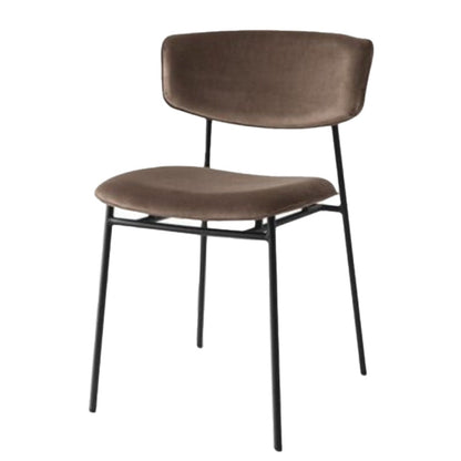 Upholstered Dining Chair Glam Style Open Back Side Chair for Indoor Coffee 1 Piece Clearhalo 'Dining Chairs' 'Dining Tables & Seating' 'dining_chair' 'furn' 'furn_dining_chair' 'Furniture' 'furniture_dining_chair' 'Kitchen & Dining Furniture' 5053641