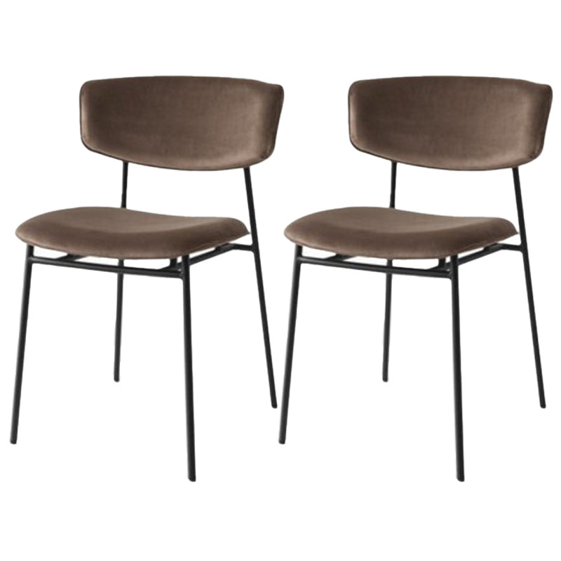 Upholstered Dining Chair Glam Style Open Back Side Chair for Indoor Coffee 2 Piece Set Clearhalo 'Dining Chairs' 'Dining Tables & Seating' 'dining_chair' 'furn' 'furn_dining_chair' 'Furniture' 'furniture_dining_chair' 'Kitchen & Dining Furniture' 5053642
