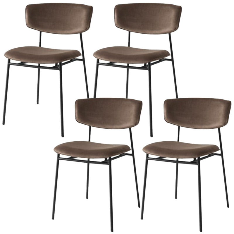 Upholstered Dining Chair Glam Style Open Back Side Chair for Indoor Coffee 4 Piece Set Clearhalo 'Dining Chairs' 'Dining Tables & Seating' 'dining_chair' 'furn' 'furn_dining_chair' 'Furniture' 'furniture_dining_chair' 'Kitchen & Dining Furniture' 5053643
