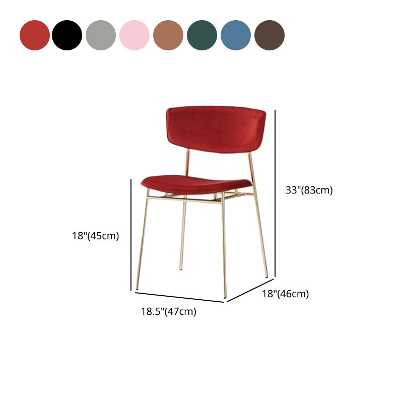 Upholstered Dining Chair Glam Style Open Back Side Chair for Indoor Clearhalo 'Dining Chairs' 'Dining Tables & Seating' 'dining_chair' 'furn' 'furn_dining_chair' 'Furniture' 'furniture_dining_chair' 'Kitchen & Dining Furniture' 5053644