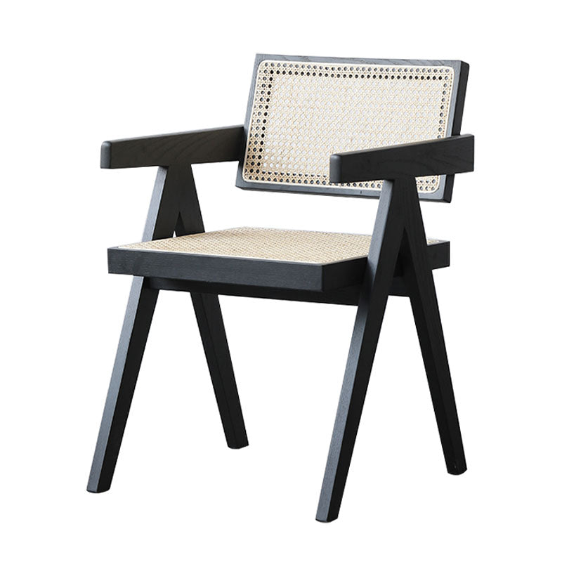 Modern Dining Room Dining Chairs Rubber Wood Dining Side Chairs Black Non-Upholstered Chair(s) 1 Piece Clearhalo 'Dining Chairs' 'Dining Tables & Seating' 'dining_chair' 'furn' 'furn_dining_chair' 'Furniture' 'furniture_dining_chair' 'Kitchen & Dining Furniture' 5053646