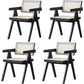 Modern Dining Room Dining Chairs Rubber Wood Dining Side Chairs Black Non-Upholstered Chair(s) 4 Piece Set Clearhalo 'Dining Chairs' 'Dining Tables & Seating' 'dining_chair' 'furn' 'furn_dining_chair' 'Furniture' 'furniture_dining_chair' 'Kitchen & Dining Furniture' 5053650