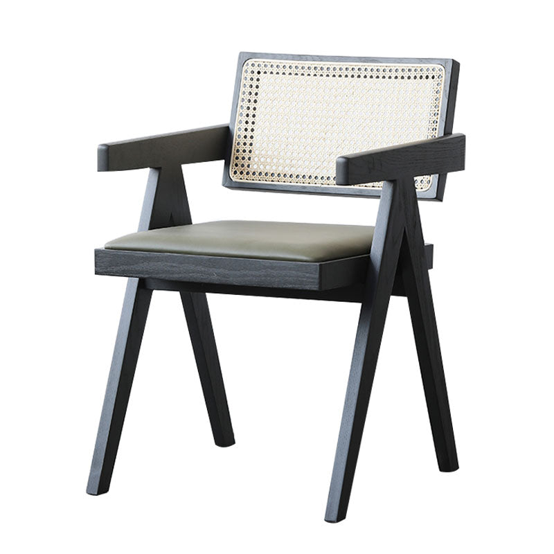 Modern Dining Room Dining Chairs Rubber Wood Dining Side Chairs Black Upholstered Chair(s) 1 Piece Clearhalo 'Dining Chairs' 'Dining Tables & Seating' 'dining_chair' 'furn' 'furn_dining_chair' 'Furniture' 'furniture_dining_chair' 'Kitchen & Dining Furniture' 5053652