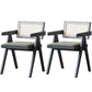 Modern Dining Room Dining Chairs Rubber Wood Dining Side Chairs Black Upholstered Chair(s) 2 Piece Set Clearhalo 'Dining Chairs' 'Dining Tables & Seating' 'dining_chair' 'furn' 'furn_dining_chair' 'Furniture' 'furniture_dining_chair' 'Kitchen & Dining Furniture' 5053654