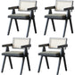 Modern Dining Room Dining Chairs Rubber Wood Dining Side Chairs Black Upholstered Chair(s) 4 Piece Set Clearhalo 'Dining Chairs' 'Dining Tables & Seating' 'dining_chair' 'furn' 'furn_dining_chair' 'Furniture' 'furniture_dining_chair' 'Kitchen & Dining Furniture' 5053656
