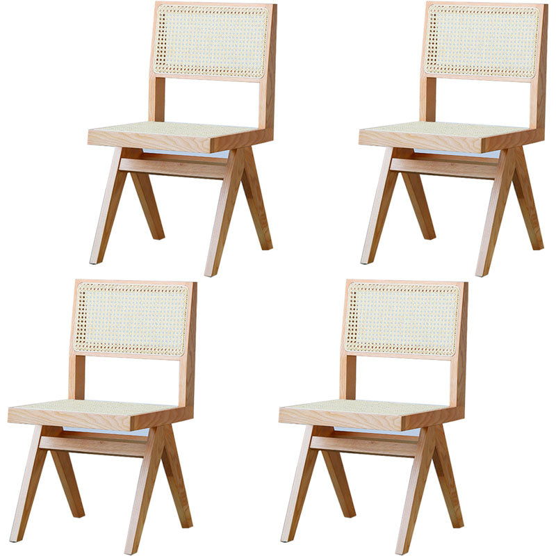 Modern Dining Room Dining Chairs Rubber Wood Dining Side Chairs Wood Non-Upholstered Chair(s) 4 Piece Set Clearhalo 'Dining Chairs' 'Dining Tables & Seating' 'dining_chair' 'furn' 'furn_dining_chair' 'Furniture' 'furniture_dining_chair' 'Kitchen & Dining Furniture' 5053662