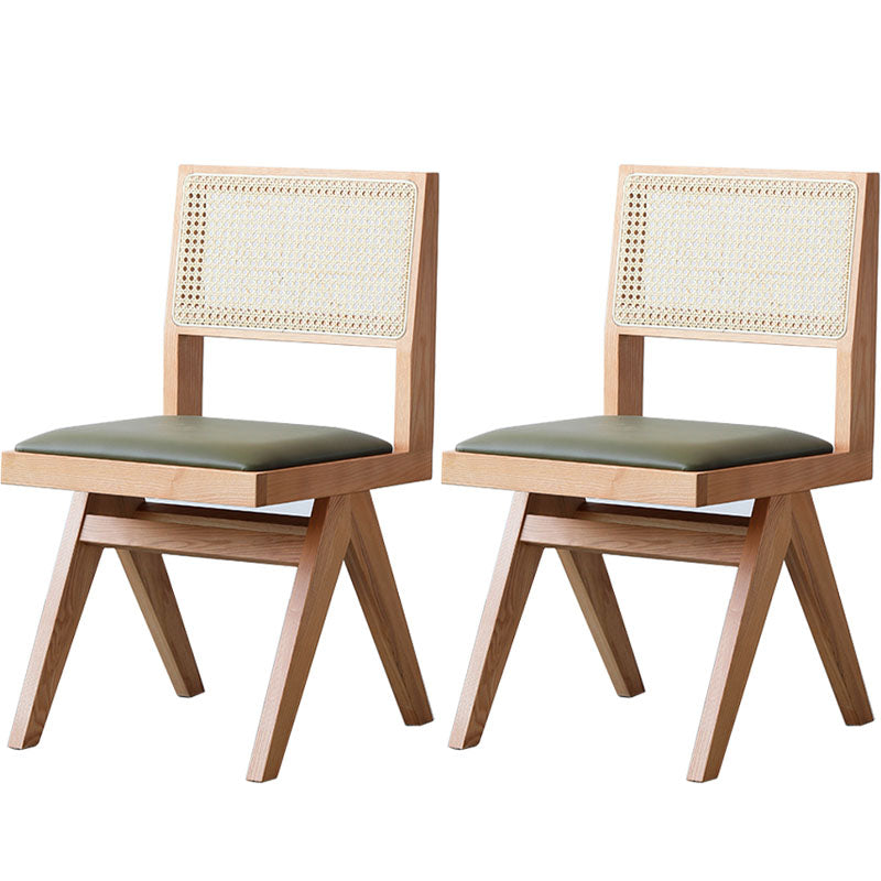 Modern Dining Room Dining Chairs Rubber Wood Dining Side Chairs Wood Upholstered Chair(s) 2 Piece Set Clearhalo 'Dining Chairs' 'Dining Tables & Seating' 'dining_chair' 'furn' 'furn_dining_chair' 'Furniture' 'furniture_dining_chair' 'Kitchen & Dining Furniture' 5053665