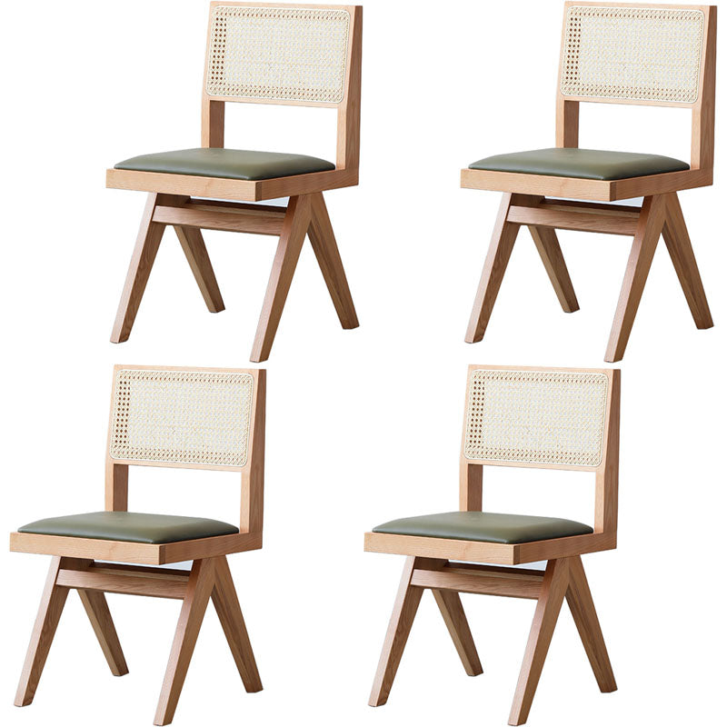 Modern Dining Room Dining Chairs Rubber Wood Dining Side Chairs Wood Upholstered Chair(s) 4 Piece Set Clearhalo 'Dining Chairs' 'Dining Tables & Seating' 'dining_chair' 'furn' 'furn_dining_chair' 'Furniture' 'furniture_dining_chair' 'Kitchen & Dining Furniture' 5053668