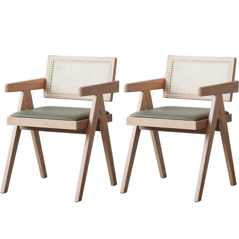 Modern Dining Room Dining Chairs Rubber Wood Dining Side Chairs Natural Upholstered Chair(s) 2 Piece Set Clearhalo 'Dining Chairs' 'Dining Tables & Seating' 'dining_chair' 'furn' 'furn_dining_chair' 'Furniture' 'furniture_dining_chair' 'Kitchen & Dining Furniture' 5053670