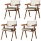 Modern Dining Room Dining Chairs Rubber Wood Dining Side Chairs Natural Upholstered Chair(s) 4 Piece Set Clearhalo 'Dining Chairs' 'Dining Tables & Seating' 'dining_chair' 'furn' 'furn_dining_chair' 'Furniture' 'furniture_dining_chair' 'Kitchen & Dining Furniture' 5053671
