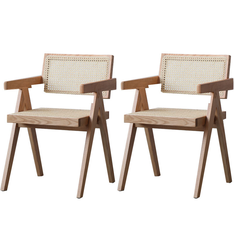 Modern Dining Room Dining Chairs Rubber Wood Dining Side Chairs Natural Non-Upholstered Chair(s) 2 Piece Set Clearhalo 'Dining Chairs' 'Dining Tables & Seating' 'dining_chair' 'furn' 'furn_dining_chair' 'Furniture' 'furniture_dining_chair' 'Kitchen & Dining Furniture' 5053673