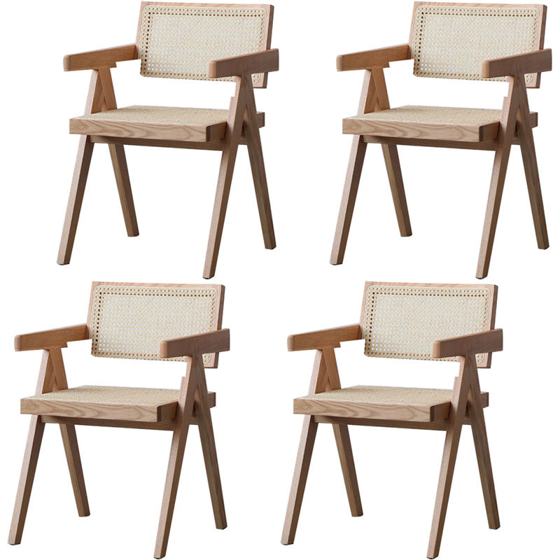 Modern Dining Room Dining Chairs Rubber Wood Dining Side Chairs Natural Non-Upholstered Chair(s) 4 Piece Set Clearhalo 'Dining Chairs' 'Dining Tables & Seating' 'dining_chair' 'furn' 'furn_dining_chair' 'Furniture' 'furniture_dining_chair' 'Kitchen & Dining Furniture' 5053674