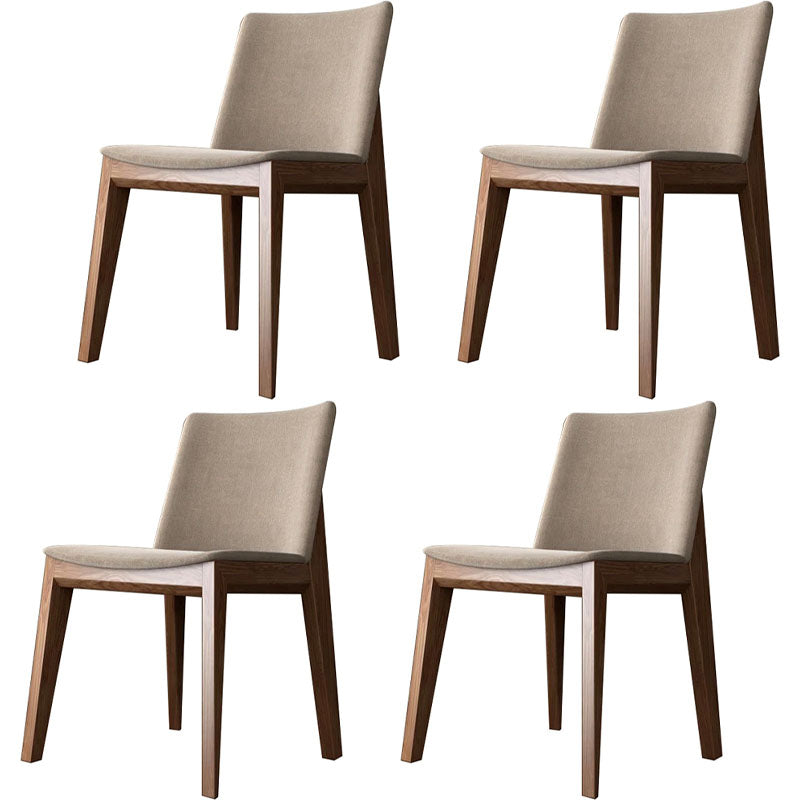 Dining Room Armless Chairs Modern Solid Wood Kitchen Chair for Home Walnut 4 Piece Set Clearhalo 'Dining Chairs' 'Dining Tables & Seating' 'dining_chair' 'furn' 'furn_dining_chair' 'Furniture' 'furniture_dining_chair' 'Kitchen & Dining Furniture' 5053683