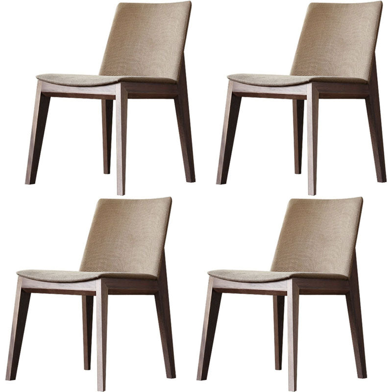 Dining Room Armless Chairs Modern Solid Wood Kitchen Chair for Home Brown 4 Piece Set Clearhalo 'Dining Chairs' 'Dining Tables & Seating' 'dining_chair' 'furn' 'furn_dining_chair' 'Furniture' 'furniture_dining_chair' 'Kitchen & Dining Furniture' 5053699