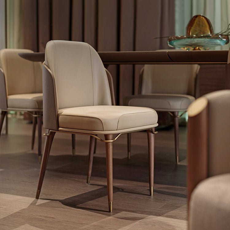 Armless Dining Chairs Glam Faux Leather Side Chairs for Dining Room Clearhalo 'Dining Chairs' 'Dining Tables & Seating' 'dining_chair' 'furn' 'furn_dining_chair' 'Furniture' 'furniture_dining_chair' 'Kitchen & Dining Furniture' 5053701