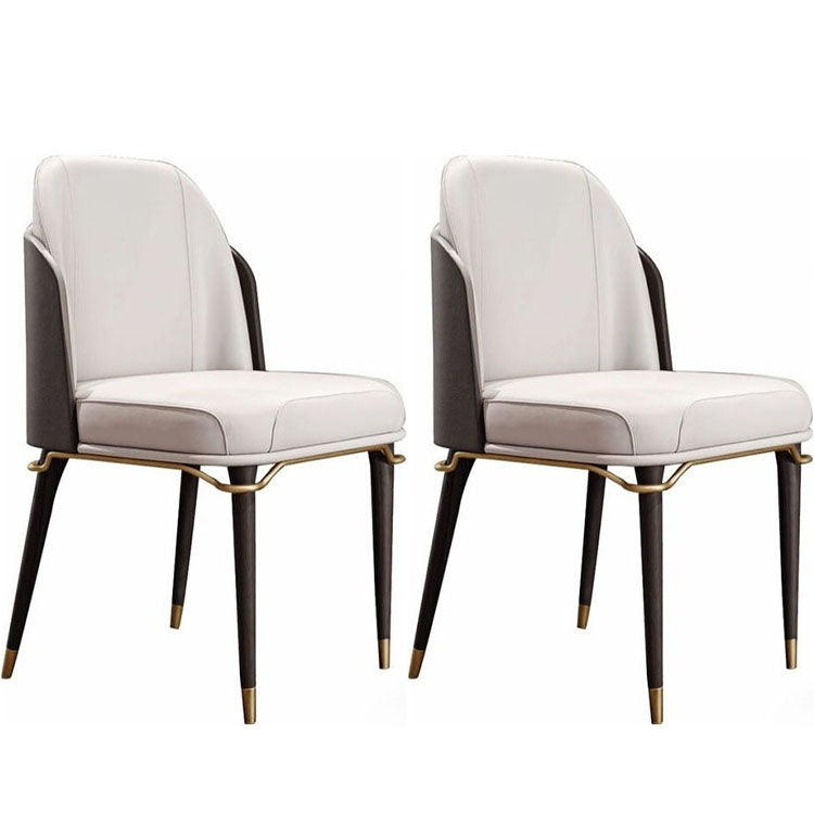 Armless Dining Chairs Glam Faux Leather Side Chairs for Dining Room Black 2 Piece Set Clearhalo 'Dining Chairs' 'Dining Tables & Seating' 'dining_chair' 'furn' 'furn_dining_chair' 'Furniture' 'furniture_dining_chair' 'Kitchen & Dining Furniture' 5053702