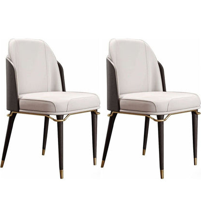 Armless Dining Chairs Glam Faux Leather Side Chairs for Dining Room Black 2 Piece Set Clearhalo 'Dining Chairs' 'Dining Tables & Seating' 'dining_chair' 'furn' 'furn_dining_chair' 'Furniture' 'furniture_dining_chair' 'Kitchen & Dining Furniture' 5053702