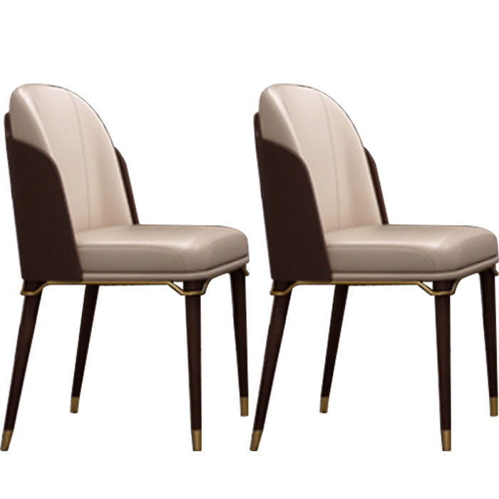 Armless Dining Chairs Glam Faux Leather Side Chairs for Dining Room Coffee 2 Piece Set Clearhalo 'Dining Chairs' 'Dining Tables & Seating' 'dining_chair' 'furn' 'furn_dining_chair' 'Furniture' 'furniture_dining_chair' 'Kitchen & Dining Furniture' 5053705