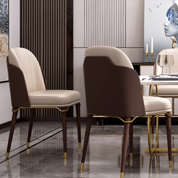 Armless Dining Chairs Glam Faux Leather Side Chairs for Dining Room Clearhalo 'Dining Chairs' 'Dining Tables & Seating' 'dining_chair' 'furn' 'furn_dining_chair' 'Furniture' 'furniture_dining_chair' 'Kitchen & Dining Furniture' 5053708