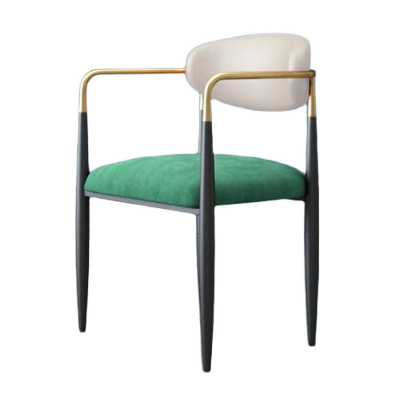Contemporary Open Back Chair Upholstered Dining Side Chair for Indoor White-Green 1 Piece Clearhalo 'Dining Chairs' 'Dining Tables & Seating' 'dining_chair' 'furn' 'furn_dining_chair' 'Furniture' 'furniture_dining_chair' 'Kitchen & Dining Furniture' 5053717
