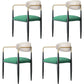 Contemporary Open Back Chair Upholstered Dining Side Chair for Indoor White-Green 4 Piece Set Clearhalo 'Dining Chairs' 'Dining Tables & Seating' 'dining_chair' 'furn' 'furn_dining_chair' 'Furniture' 'furniture_dining_chair' 'Kitchen & Dining Furniture' 5053720