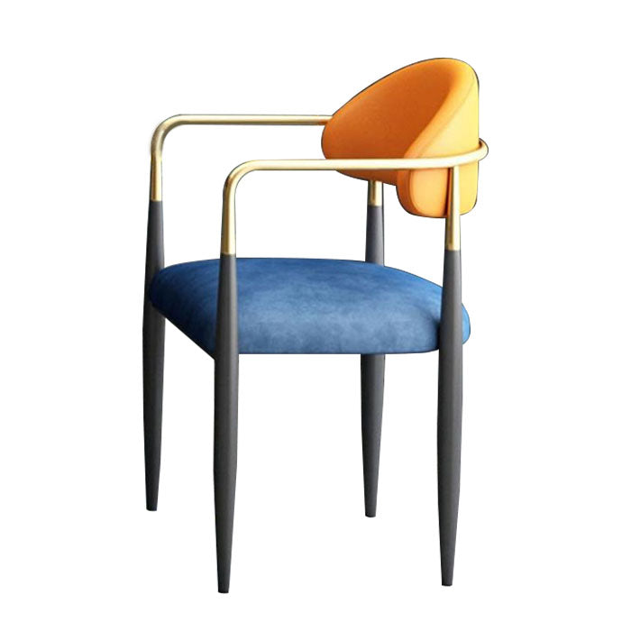 Contemporary Open Back Chair Upholstered Dining Side Chair for Indoor Blue-Orange 1 Piece Clearhalo 'Dining Chairs' 'Dining Tables & Seating' 'dining_chair' 'furn' 'furn_dining_chair' 'Furniture' 'furniture_dining_chair' 'Kitchen & Dining Furniture' 5053728