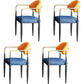 Contemporary Open Back Chair Upholstered Dining Side Chair for Indoor Blue-Orange 4 Piece Set Clearhalo 'Dining Chairs' 'Dining Tables & Seating' 'dining_chair' 'furn' 'furn_dining_chair' 'Furniture' 'furniture_dining_chair' 'Kitchen & Dining Furniture' 5053732