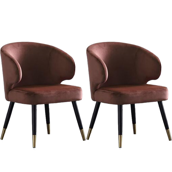 Entryway Dining Room Dining Chairs Arm Nordic Kitchen Chairs Brown 2 Piece Set Clearhalo 'Dining Chairs' 'Dining Tables & Seating' 'dining_chair' 'furn' 'furn_dining_chair' 'Furniture' 'furniture_dining_chair' 'Kitchen & Dining Furniture' 5053744