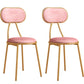 Glam Style Open Back Chair Upholstered Stackable Dining Side Chair Pink 2 Piece Set Clearhalo 'Dining Chairs' 'Dining Tables & Seating' 'dining_chair' 'furn' 'furn_dining_chair' 'Furniture' 'furniture_dining_chair' 'Kitchen & Dining Furniture' 5053755