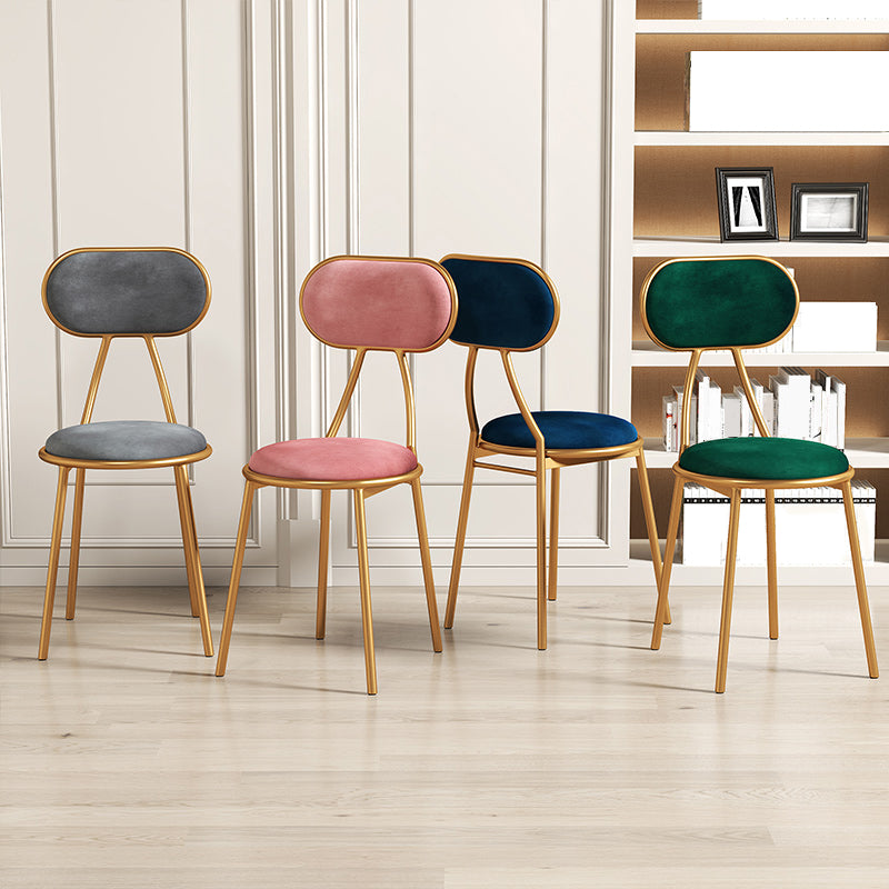 Glam Style Open Back Chair Upholstered Stackable Dining Side Chair Clearhalo 'Dining Chairs' 'Dining Tables & Seating' 'dining_chair' 'furn' 'furn_dining_chair' 'Furniture' 'furniture_dining_chair' 'Kitchen & Dining Furniture' 5053757