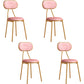 Glam Style Open Back Chair Upholstered Stackable Dining Side Chair Pink 4 Piece Set Clearhalo 'Dining Chairs' 'Dining Tables & Seating' 'dining_chair' 'furn' 'furn_dining_chair' 'Furniture' 'furniture_dining_chair' 'Kitchen & Dining Furniture' 5053758