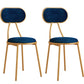 Glam Style Open Back Chair Upholstered Stackable Dining Side Chair Blue 2 Piece Set Clearhalo 'Dining Chairs' 'Dining Tables & Seating' 'dining_chair' 'furn' 'furn_dining_chair' 'Furniture' 'furniture_dining_chair' 'Kitchen & Dining Furniture' 5053762