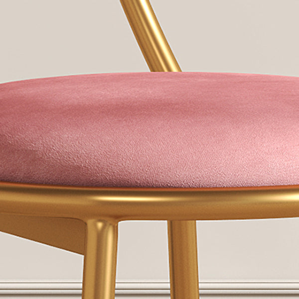 Glam Style Open Back Chair Upholstered Stackable Dining Side Chair Clearhalo 'Dining Chairs' 'Dining Tables & Seating' 'dining_chair' 'furn' 'furn_dining_chair' 'Furniture' 'furniture_dining_chair' 'Kitchen & Dining Furniture' 5053767