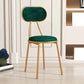 Glam Style Open Back Chair Upholstered Stackable Dining Side Chair Green 1 Piece Clearhalo 'Dining Chairs' 'Dining Tables & Seating' 'dining_chair' 'furn' 'furn_dining_chair' 'Furniture' 'furniture_dining_chair' 'Kitchen & Dining Furniture' 5053771