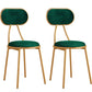 Glam Style Open Back Chair Upholstered Stackable Dining Side Chair Green 2 Piece Set Clearhalo 'Dining Chairs' 'Dining Tables & Seating' 'dining_chair' 'furn' 'furn_dining_chair' 'Furniture' 'furniture_dining_chair' 'Kitchen & Dining Furniture' 5053772