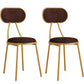 Glam Style Open Back Chair Upholstered Stackable Dining Side Chair Brown 2 Piece Set Clearhalo 'Dining Chairs' 'Dining Tables & Seating' 'dining_chair' 'furn' 'furn_dining_chair' 'Furniture' 'furniture_dining_chair' 'Kitchen & Dining Furniture' 5053775